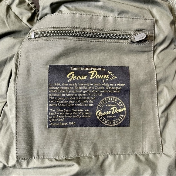 Eddie Bauer Green Goose Down Vest Jacket Waterproof Small - Picture 16 of 16